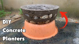 How to make a simple planter from rocks and cement [upl. by Yniattirb]