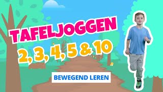 TAFELJOGGEN GAME  Tafels oefenen van 2 3 4 5 amp 10  Bewegend Leren  Rekenen groep 4  Hee Hoo [upl. by Lehcear5]