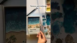 Pantone card challenge Day 1🫶 pantone art challenge painting [upl. by Ydner]