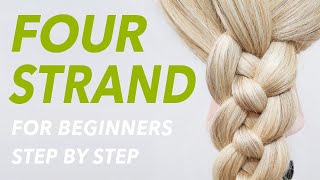 How To 4 Strand Braid Step by Step For Beginners  EverydayHairInspiration [upl. by Hayouqes]