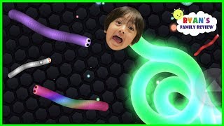 Lets Play Mega Fun Slither io Game with Ryans Family Review [upl. by Sherard]