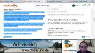 Video Blog Weltreise Special Wie funktioniert Couchsurfing [upl. by Eidob]