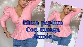 Blusa peplum y manga Jamón [upl. by Annaeoj]