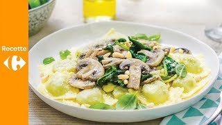 Raviolis aux champignons sautés et au thym frais [upl. by Pega]