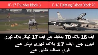 Comparison between JF 17 Thunder Block 3 and F 16 Block 70 Fighting Capabilities [upl. by Tubb]