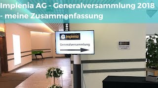 Implenia AG  ordentliche Generalversammlung 2018  meine Zusammenfassung für AMT [upl. by Ainej384]