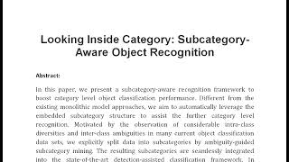 Looking Inside Category Subcategory Aware Object Recognition [upl. by Aenotna375]