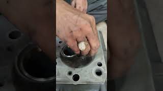 Valve seat installation  Cylinder head valve seat fitting enginemaintenance automobile mechanic [upl. by Ealasaid539]