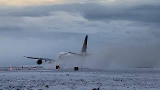 B7478 Lufthansa taking off from Keflavik Airport Iceland [upl. by Ekard]