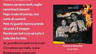 fuoco e benzina testo emis killa [upl. by Reffinej]