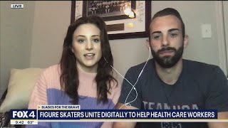 Figure skaters Ashley Cain Gribble and Timothy Leduc unite digitally to help healthcare workers [upl. by Sirc]