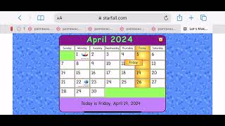 Starfall Calendar April 19 2024 [upl. by Ielak]