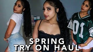 Spring Summer Try On Haul  bikinis shorts tops amp more [upl. by Niffirg]