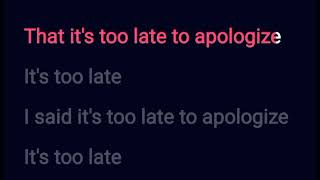 Apologize – One Republic Karaoke Version [upl. by Roice]