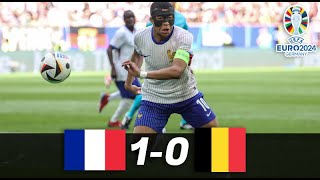 FRANCIA SIN BRILLO VENCE A BELGICA  1  0   EUROCOPA 2024 [upl. by Kristi]