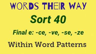 Sort 40  within word patterns [upl. by Nigel195]