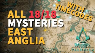 All East Anglia Mysteries Assassins Creed Valhalla All Locations [upl. by Nichani]