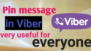 How to pin message in viber 2021 tricks [upl. by Arihat]