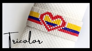 COMO HACER PULSERA CON MOSTACILLA PEQUEÑA fácil de hacer en TELAR PASO A PASO [upl. by Lemahs]