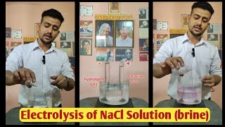 Electrolysis of NaCl Solution Brine Chlor alkali process ACID BASE And SALTS EXPERIMENT CLASS 10 [upl. by Aliakam557]