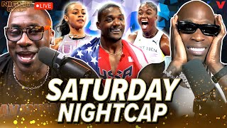 Reaction to ShaCarri Richardson UPSET in 100m with Justin Gatlin  Nightcap  Paris Olympics [upl. by Gredel]