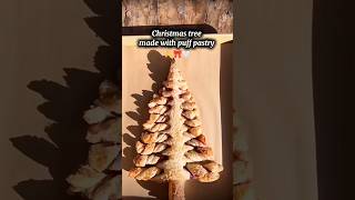 Christmas tree made with puff pastry ✨🤍❄️ food snacks christmas christmasrecipe christmasvibes [upl. by Melcher]