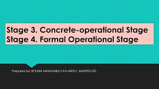 Concreteoperational stage and formal operational stage by Jean Piaget [upl. by Latsyrc203]