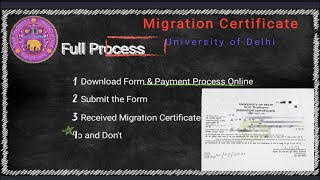 Delhi University Migration Certificate Full Process Step by Step [upl. by Nnyleahs929]