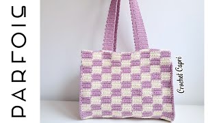 BOLSO PARFOIS A CROCHET 🌸🌸♟️🧶 [upl. by Refinne]