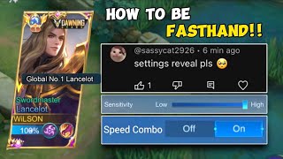 How to be FASTHAND in LANCELOT Using This SECRET Settings in 2024 ⚡️🔥 [upl. by Rodenhouse]