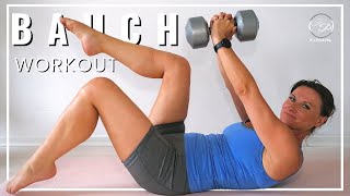 Pilates BAUCH Training mit Hantel  Gewichten  8 Min Workout auch für Pilates Anfänger [upl. by Olzsal684]