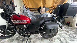 QJMotor SRV 200 DIY Saddle Bag bracket customized luggage rack sissy bar with top box [upl. by Grete]