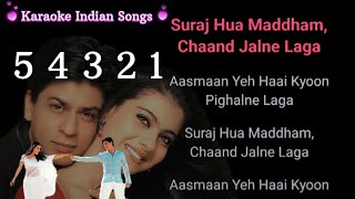 Suraj Hua Maddham Chaand Jalne Laga Karaoke Song With Scrolling lyrics Karaoke Indian Songs karaoke [upl. by Mady]