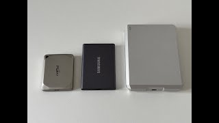 213 Crucial X9 Pro 4TB vs Samsung T7 4TB and LaCie 5TB  SSD vs HDD USBC [upl. by Oiciruam]