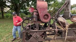 Baling hay the old way Antique International Harvester hay press [upl. by Ennaylil41]