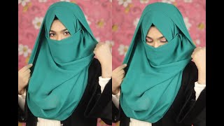 Full Coverage Niqab Tutorial with Chiffon Hijab  EP2Chiffon Freak  MUNA [upl. by Tybie67]