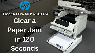 How To Clear a Paper Jam  HP LaserJet Pro MFP 4101FDW [upl. by Acir]