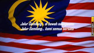 Jalur Gemilang with lyrics 1 [upl. by Annahael]