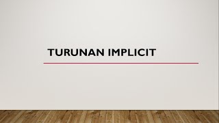 Turunan Implisit [upl. by Winston]