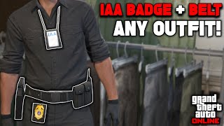 How To Get The IAA Badge amp Belt On Any Outfit In GTA 5 Online [upl. by Annovoj857]