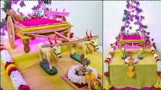 Easy amp Simple Ganesh Chaturthi Backdrop Decoration at home Ganpati Backdrop Decoration at home [upl. by Nonah]