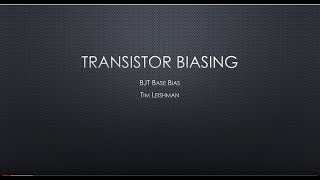 Transistor biasing Base Bias [upl. by Hild]