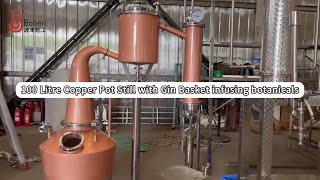 100 Litre Copper Pot Still with Gin Basket infusing botanicals [upl. by Yekim14]