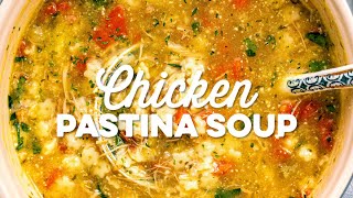 Chicken Pastina Soup  Supergolden Bakes [upl. by Aernda]