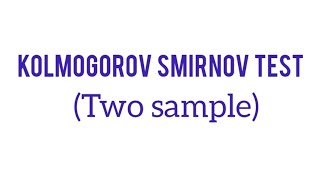 Kolmogorov smirnov test Two samplebhupsychology [upl. by Rolfston428]