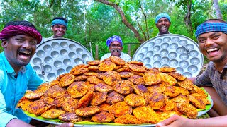 KARI IDLI  Meat Inside Idli Recipe Cooking In village  Stuffed Idli Recipe  Mutton keema Recipe [upl. by Ocramed]