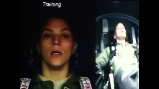 Female F16 Fighter pilot Capt Zoe Kotnik GForce 9G centrifuge training [upl. by Oidale]