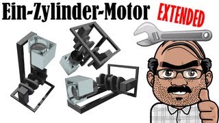 Autodesk Inventor Tutorial  Ein Zylinder Motor Extended [upl. by Aylatan492]