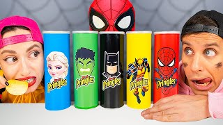 프링글스를 먹으면 무엇으로 변할까요 마법 Elsa Frozen vs Hulk Mukbang Giant Pringles by HUBABANG [upl. by Carlos650]