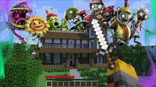 GIANT PLANT VS ZOMBIES APPEAR IN MY HOUSE IN MINECRAFT  Minecraft Mods [upl. by Htes]